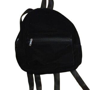 Velvet Chic Black Women's Soft Backpack Purse Bag